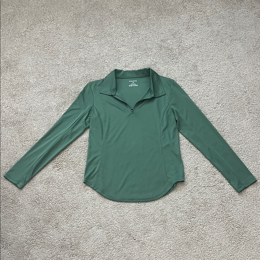 Women's Green 3/4 Sleeve Golf Top